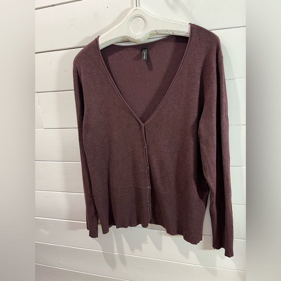 💜 SOYACONCEPT – Plum Buttoned Cardigan (Size XXL) - Picture 5 of 12